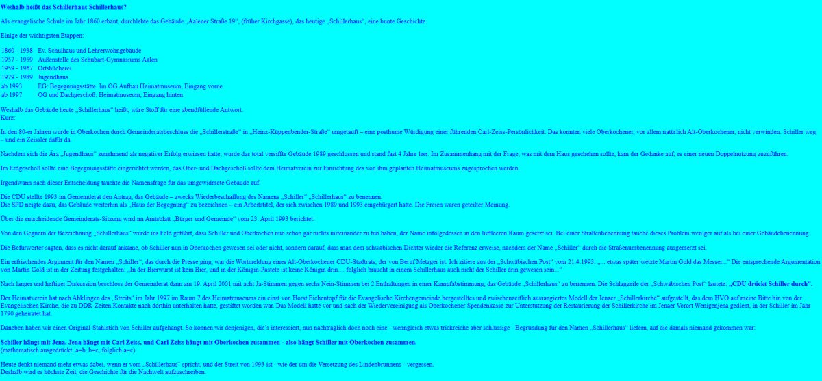 Weshalb heißt das Schillerhaus Schillerhaus?