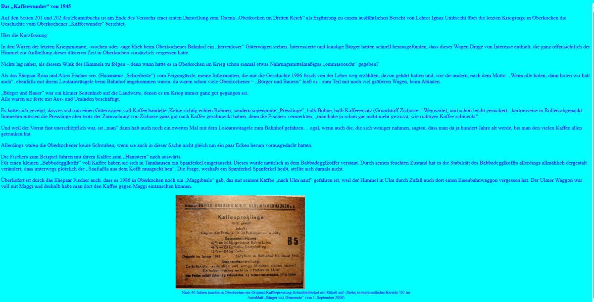 Das Kaffeewunder von 1945