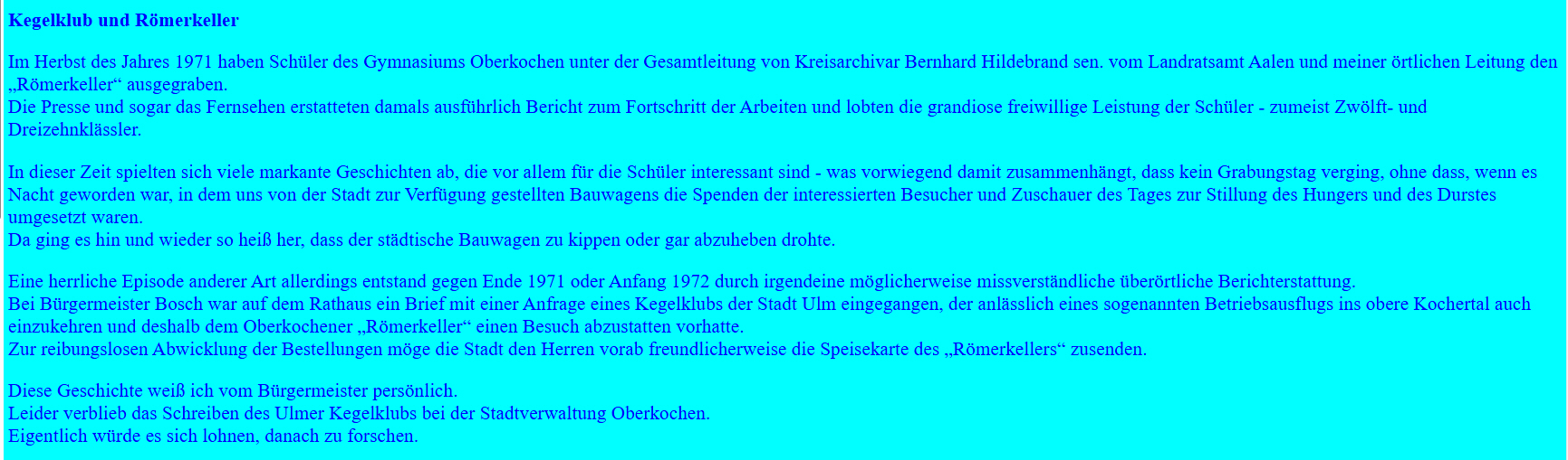 Kegelklub und Römerkeller