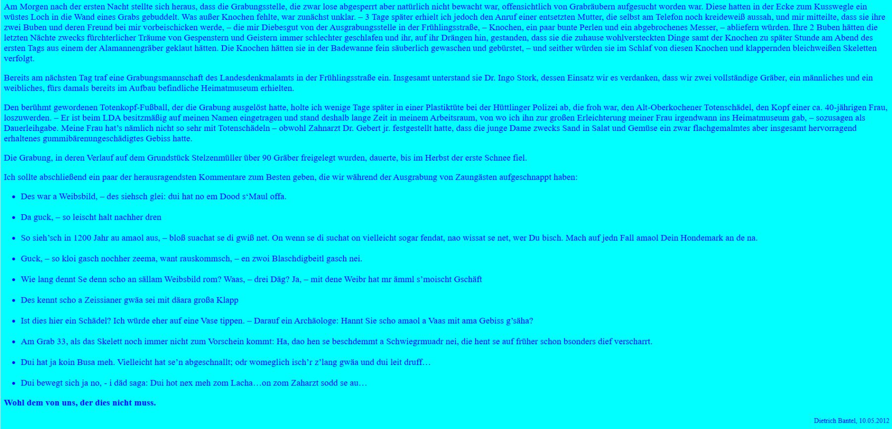 Hüttlinger Kinder spielten mit Oberkochener Alamannenschädel 2