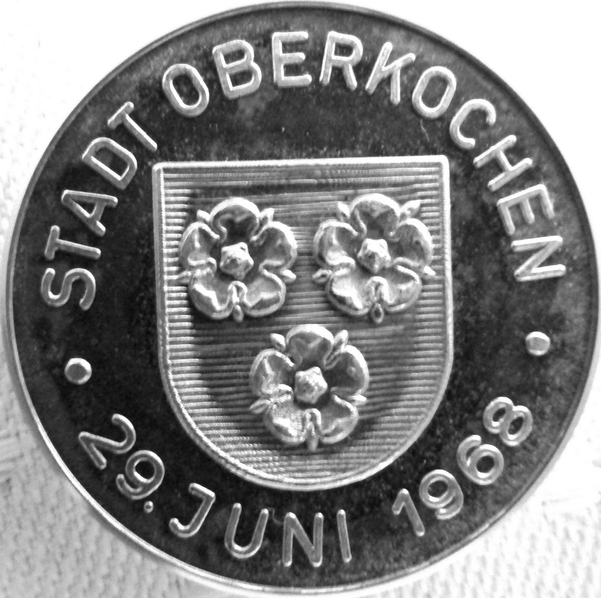 Oberkochen Gedenkmünze Stadterhebung 1968